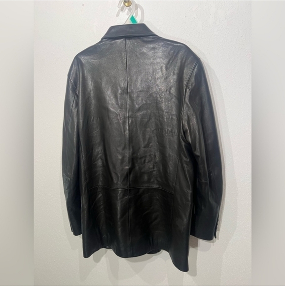 Ralph Lauren Black Lambskin Button Up Jacket Men's Size 40R - Picture 3 of 8